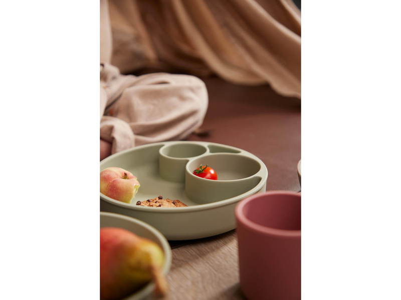 Filibabba Silicone divided plate - Green