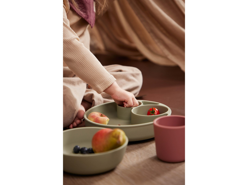 Filibabba Silicone divided plate - Green