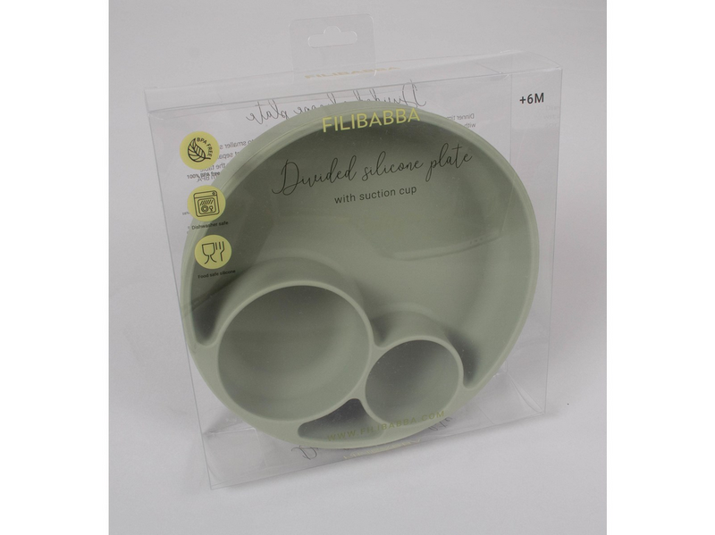 Filibabba Silicone divided plate - Green
