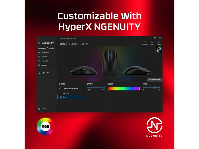 HyperX Pulsefire Haste 2 - Black - Gaming Maus (Schwarz)
