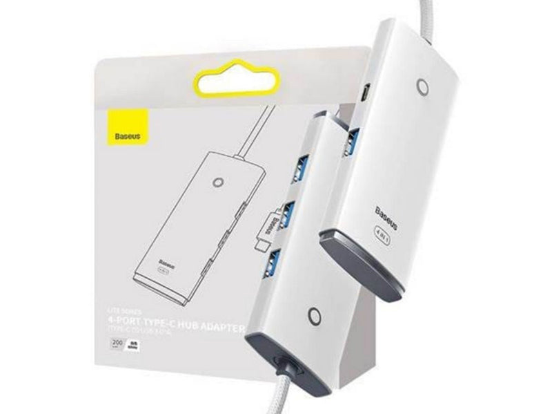 Baseus Hub 4in1 Lite Series USB-C to 4x USB 3.0 + USB-C 2m (White) USB-Hubs -
