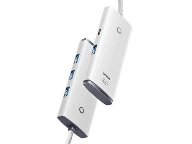 Baseus Hub 4in1 Lite Series USB-C to 4x USB 3.0 + USB-C 2m (White) USB-Hubs -