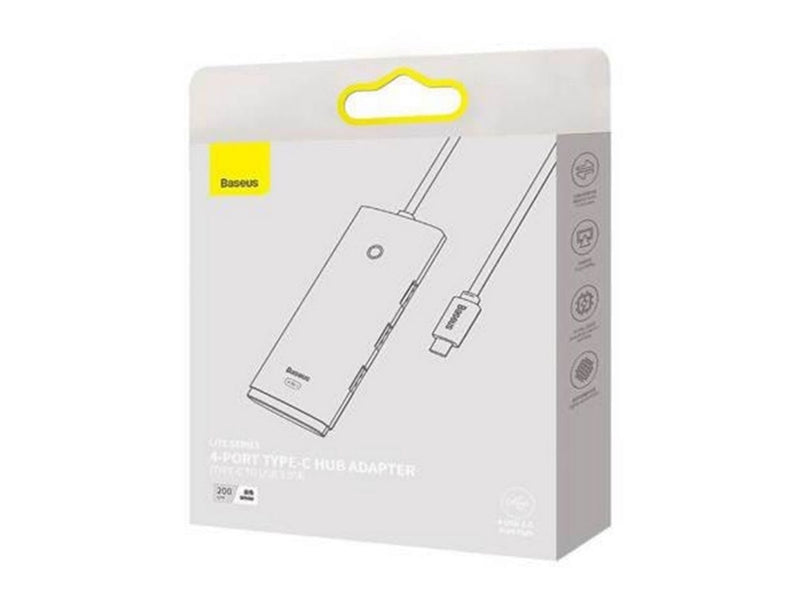 Baseus Hub 4in1 Lite Series USB-C to 4x USB 3.0 + USB-C 2m (White) USB-Hubs -