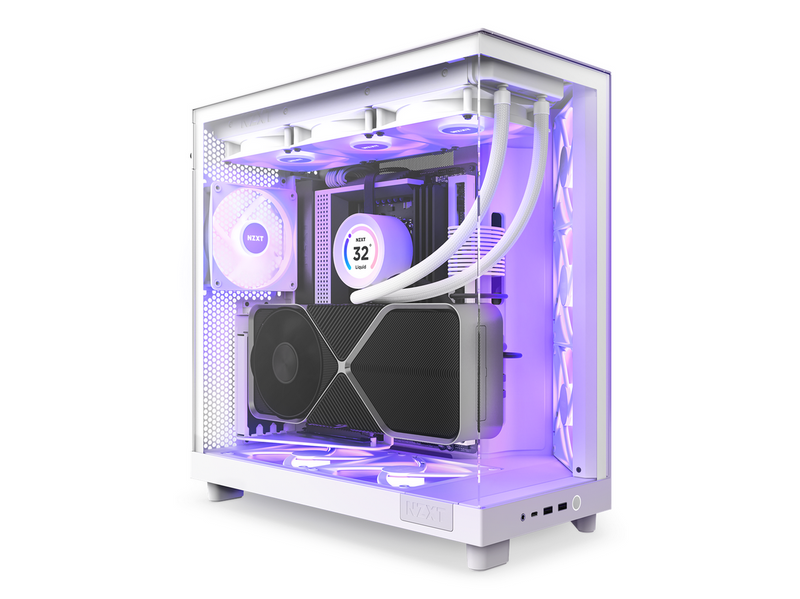 NZXT H6 Flow Compact Dual Chamber with RGB - Matte White - Gehäuse - Miditower