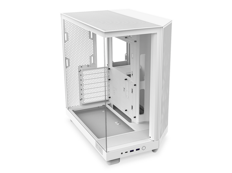 NZXT H6 Flow Compact Dual Chamber with RGB - Matte White - Gehäuse - Miditower