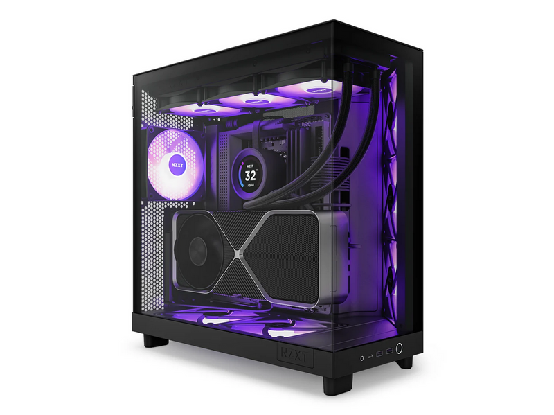 NZXT H6 Flow Compact Dual Chamber with RGB - Matte Black - Gehäuse - Miditower