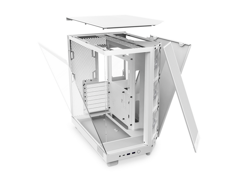 NZXT H6 Flow Compact Dual Chamber with RGB - Matte White - Gehäuse - Miditower