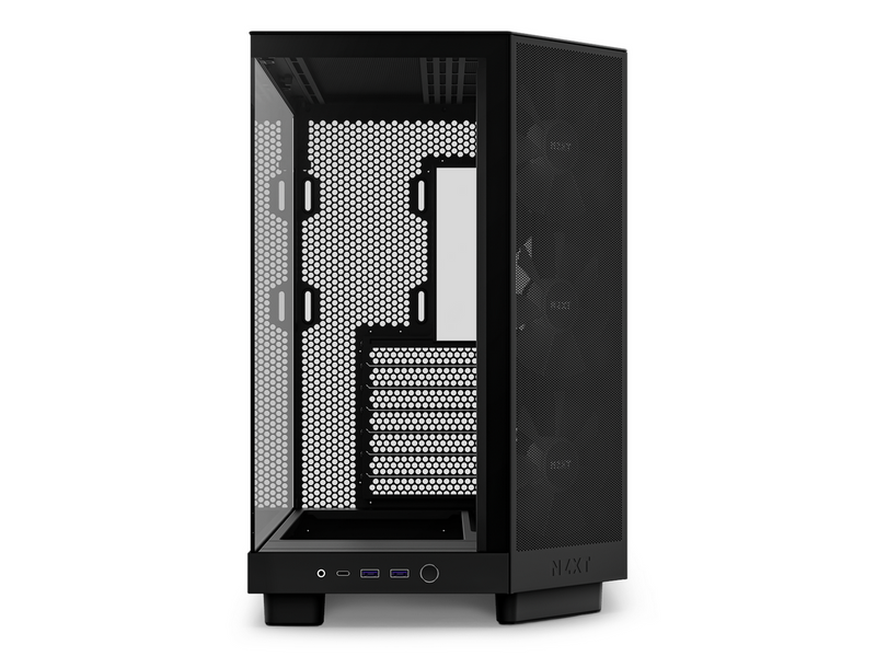 NZXT H6 Flow Compact Dual Chamber with RGB - Matte Black - Gehäuse - Miditower