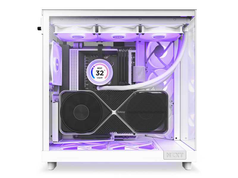 NZXT H6 Flow Compact Dual Chamber with RGB - Matte White - Gehäuse - Miditower