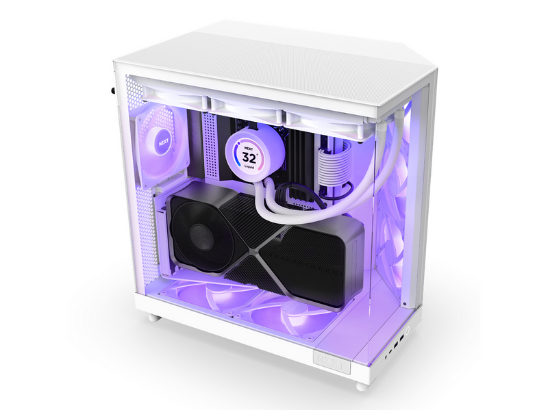 NZXT H6 Flow Compact Dual Chamber with RGB - Matte White - Gehäuse - Miditower