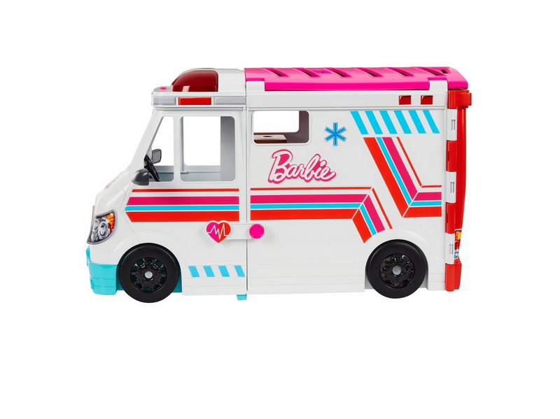 Barbie Emergency Vehicle Transforming Ambulance and Care Clinic with 20+ Pieces