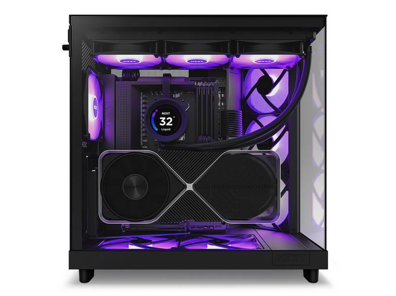 NZXT H6 Flow Compact Dual Chamber with RGB - Matte Black - Gehäuse - Miditower