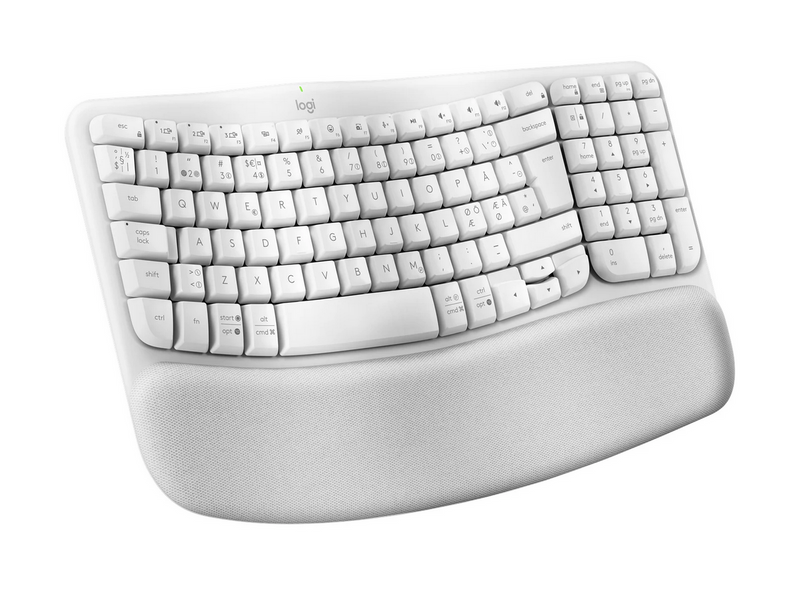 Logitech Wave Keys - Off-White - ND - Ergonomische Tastatur - Nordic ISO - Weiss