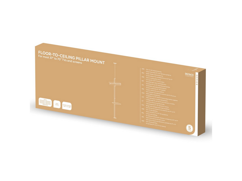 Deltaco Floor-to-ceiling mount for most 37” to 70” TVs and screens - Max 30 kg