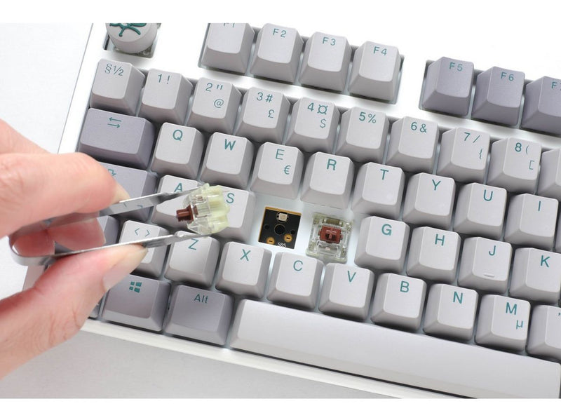 Ducky One 3 - Mist Grey - Fullsize - Cherry Blue - RGB - Gaming Tastatur -