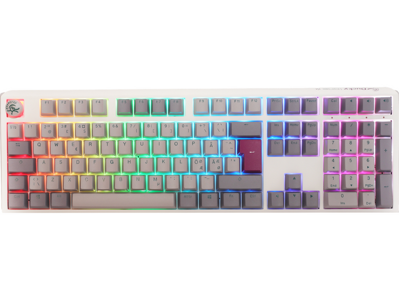 Ducky One 3 - Mist Grey - Fullsize - Cherry Blue - RGB - Gaming Tastatur -