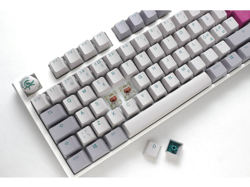 Ducky One 3 - Mist Grey - Fullsize - Cherry Blue - RGB - Gaming Tastatur -