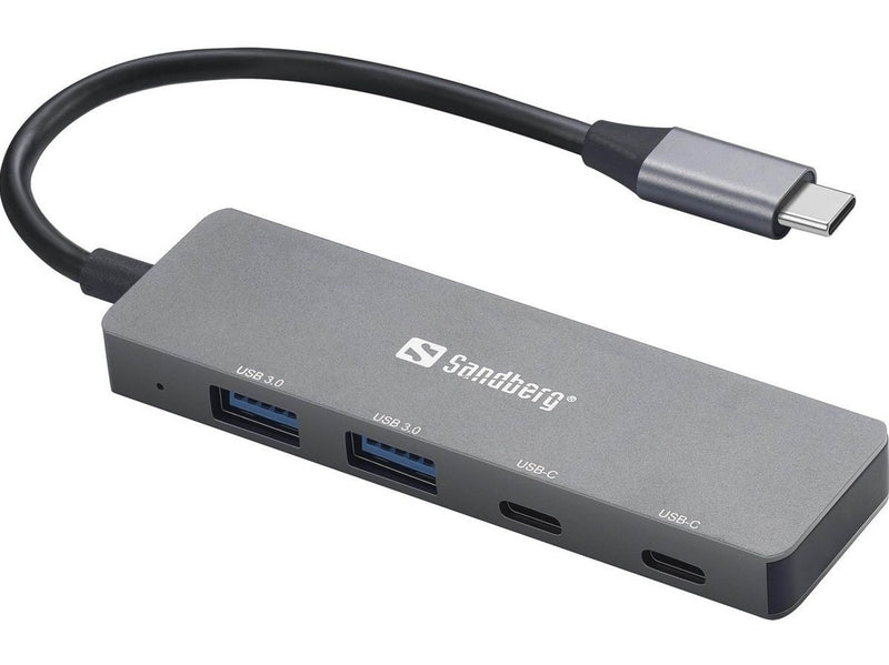 Sandberg 4-port USB Hub USB-Hubs - USB 3.0 - 4 - Grau