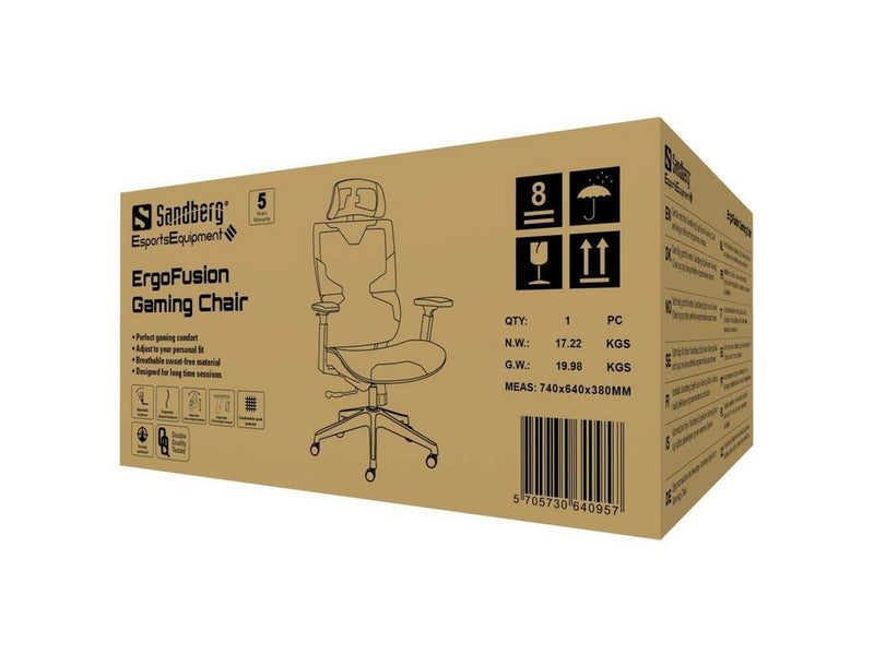 Sandberg ErgoFusion Gaming Stuhl - PU-Leder - Bis zu 150 kg