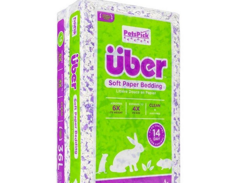 Über - Soft Paper Bedding for Small Animals White purple with lavender 56 ltr -