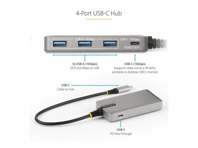 StarTech.com HB31C3A1CDPPD3 USB-Hubs - 4 - Grau