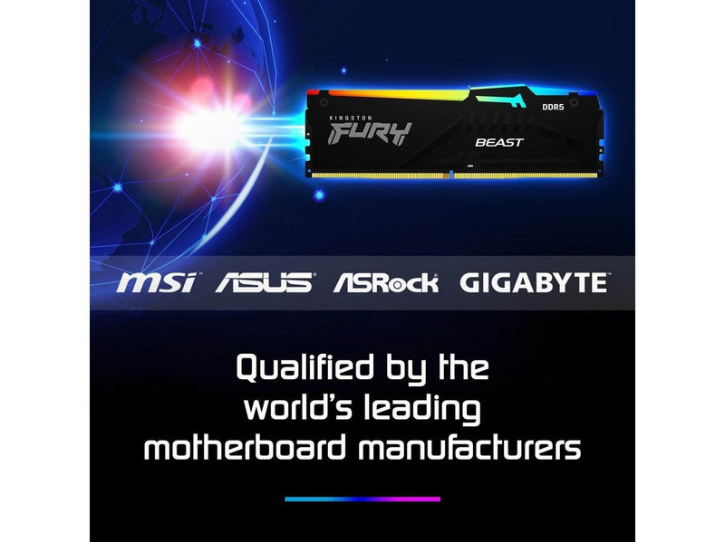 Kingston FURY Beast RGB DDR5-6400 - 64GB - CL32 - Dual Channel (2 pcs) - AMD