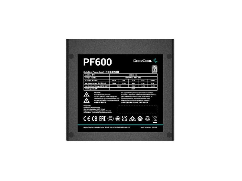 DeepCool PF600 Netzteile - 600 Watt - 120 mm - ATX 2.4 - 80 Plus Ja