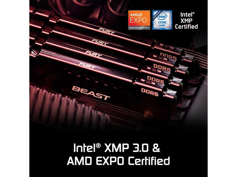 Kingston FURY Beast DDR5-6400 - 16GB - CL32 - Single Channel (1 pcs) - AMD EXPO