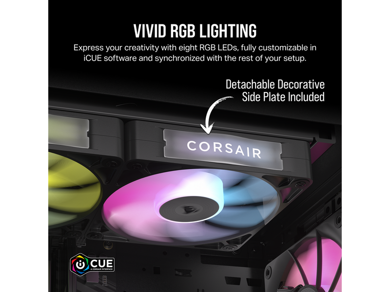 Corsair iCUE LINK RX120 RGB - Gehäuselüfter - 120mm - Schwarz mit RGB LED - 36