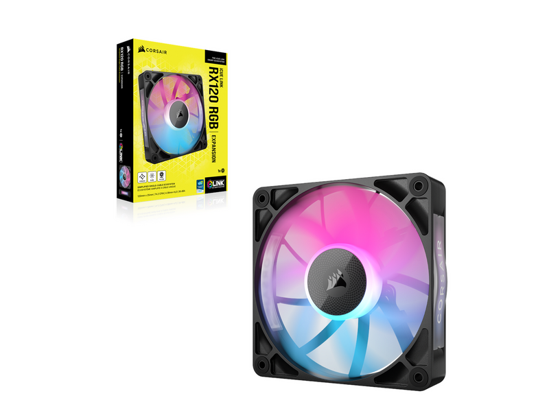 Corsair iCUE LINK RX120 RGB - Gehäuselüfter - 120mm - Schwarz mit RGB LED - 36