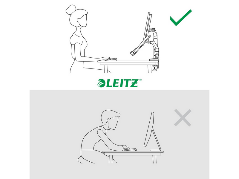 Leitz Ergo Platzsparender Dual Monitorarm mit Laptophalterung