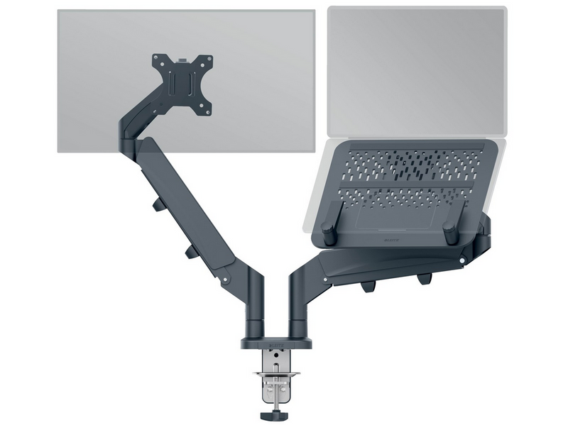 Leitz Ergo Platzsparender Dual Monitorarm mit Laptophalterung