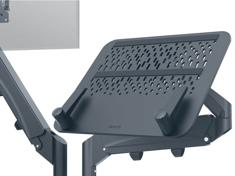 Leitz Ergo Platzsparender Dual Monitorarm mit Laptophalterung