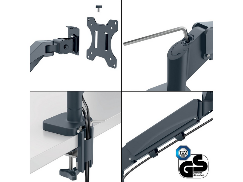 Leitz Ergo Platzsparender Dual Monitorarm mit Laptophalterung