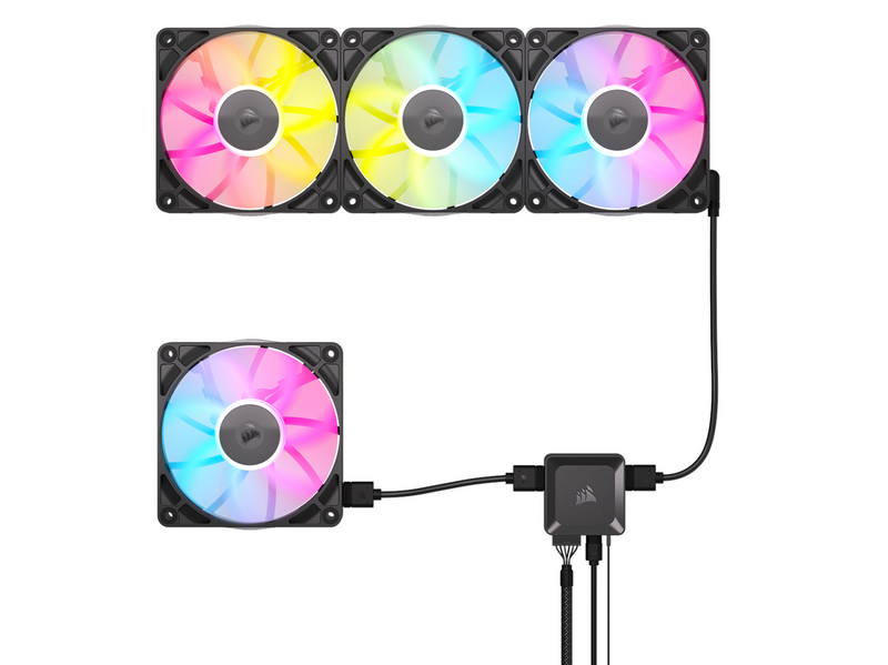 Corsair iCUE LINK RX120 RGB - Gehäuselüfter - 120mm - Schwarz mit RGB LED - 36