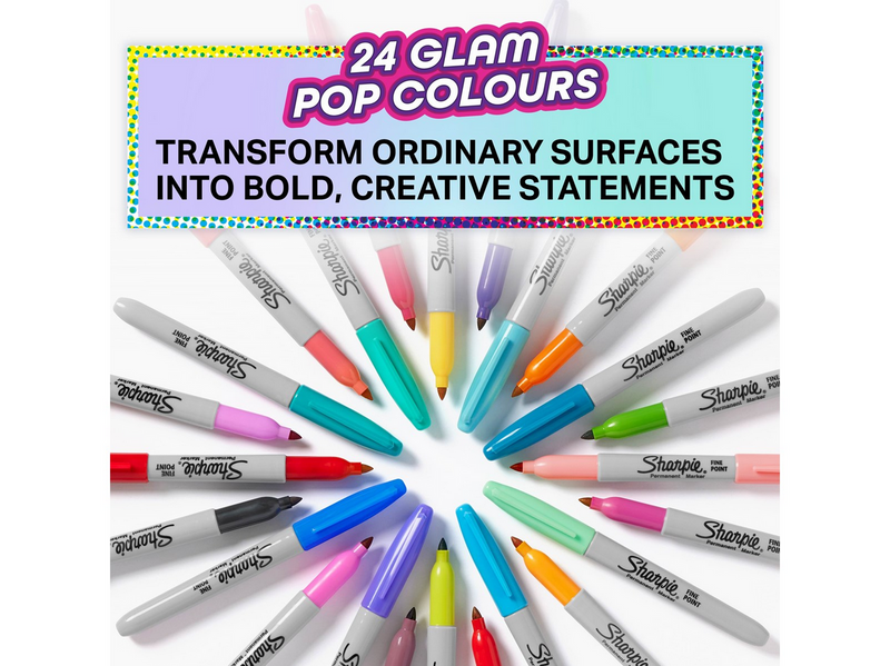 Sharpie Glam Pop-Permanentmarker | feine Spitze für klare Details |