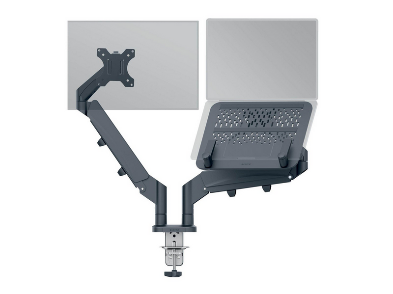 Leitz Ergo Platzsparender Dual Monitorarm mit Laptophalterung