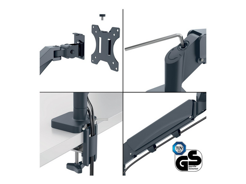 Leitz Ergo Platzsparender Dual Monitorarm mit Laptophalterung