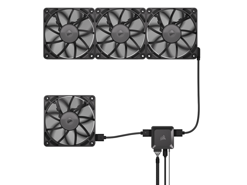 Corsair iCUE LINK RX120 - Gehäuselüfter - 120mm - Schwarz - 36 dBA