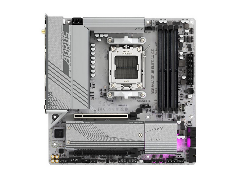 GIGABYTE B650M AORUS ELITE AX ICE Mainboard - AMD B650 - AMD AM5 - DDR5 RAM -