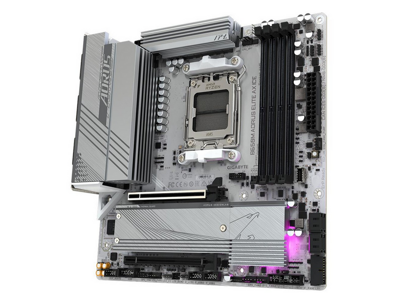 GIGABYTE B650M AORUS ELITE AX ICE Mainboard - AMD B650 - AMD AM5 - DDR5 RAM -