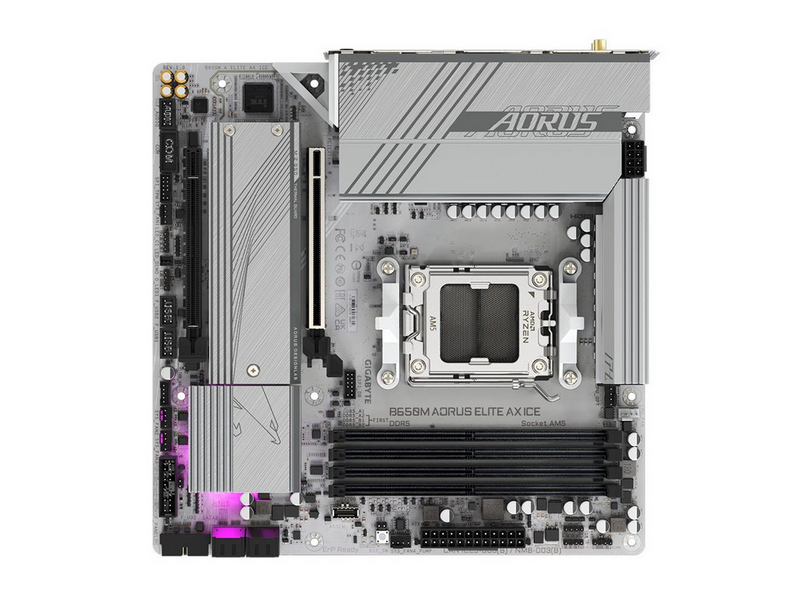 GIGABYTE B650M AORUS ELITE AX ICE Mainboard - AMD B650 - AMD AM5 - DDR5 RAM -