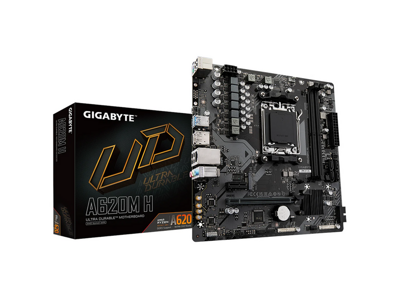 GIGABYTE A620M H Mainboard - AMD A620 - AMD AM5 - DDR5 RAM - Micro-ATX