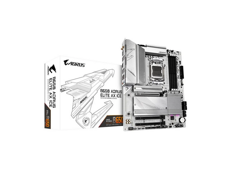 GIGABYTE B650 AORUS ELITE AX ICE Mainboard - AMD B650 - AMD AM5 - DDR5 RAM - ATX