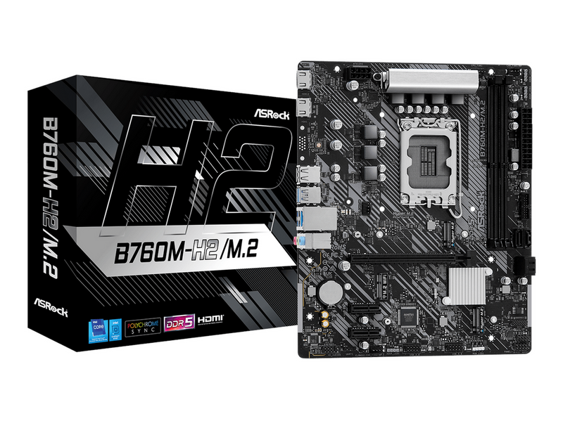 ASRock B760M-H2/M.2 Mainboard - Intel B760 - Intel LGA1700 - DDR5 RAM -