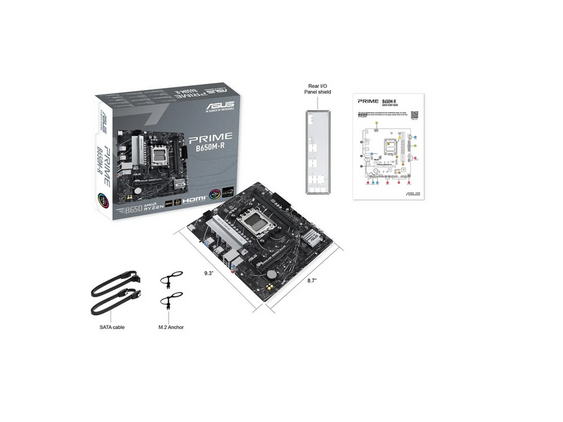 ASUS PRIME B650M-R Mainboard - AMD B650 - AMD AM5 - DDR5 RAM - Micro-ATX