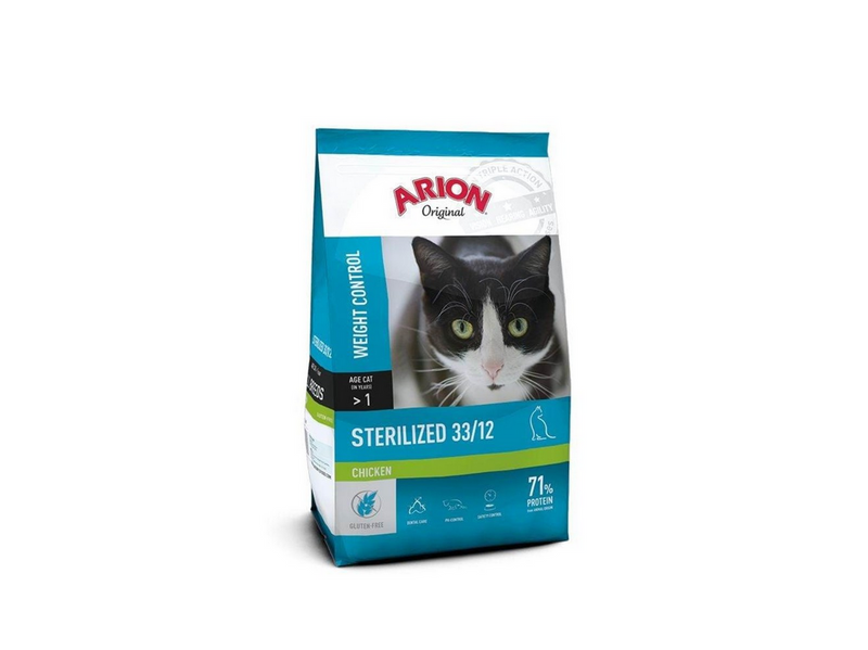 ARION Original Sterilized 33/12 Chicken Dry Cat Food 7.5kg