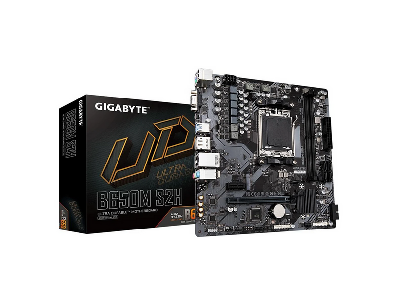 GIGABYTE B650M S2H Mainboard - AMD B650 - AMD AM5 - DDR5 RAM - Micro-ATX