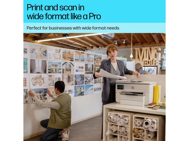 HP Officejet Pro 9730e Wide Format A3 All in One Multifunktion - Farbe - Tinte