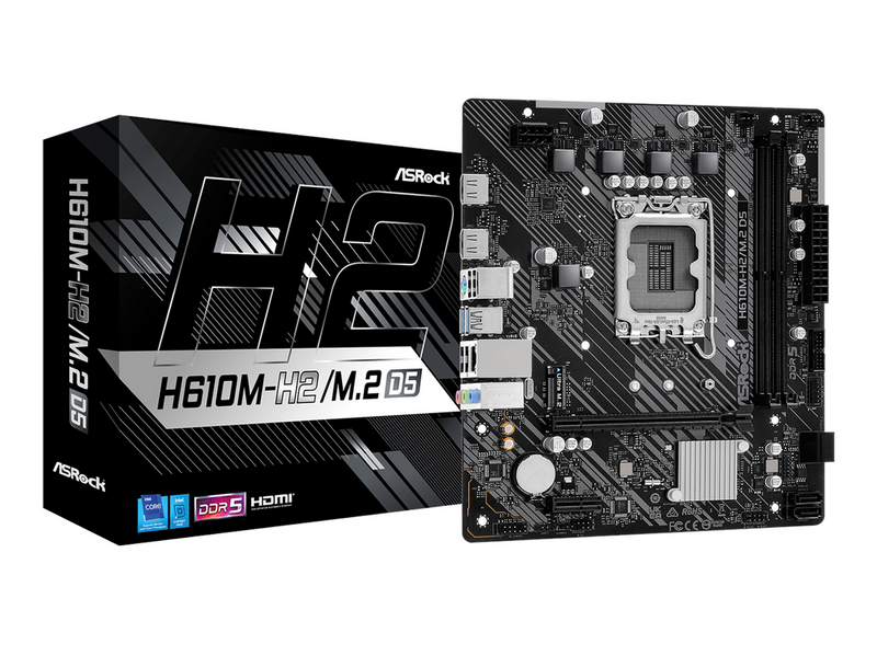 ASRock H610M-H2/M.2 D5 Mainboard - Intel H610 - Intel LGA1700 - DDR5 RAM -